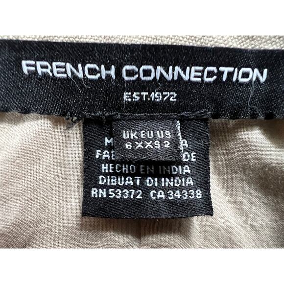 FRENCH CONNECTION TOP WOMENS 2 BIRDIE LINEN BLEND HALTER VEST BLOUSE TAN NEW - Picture 6 of 13